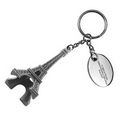 Stock Eiffel Tower Charm Themed Keytag w/ Split Ring